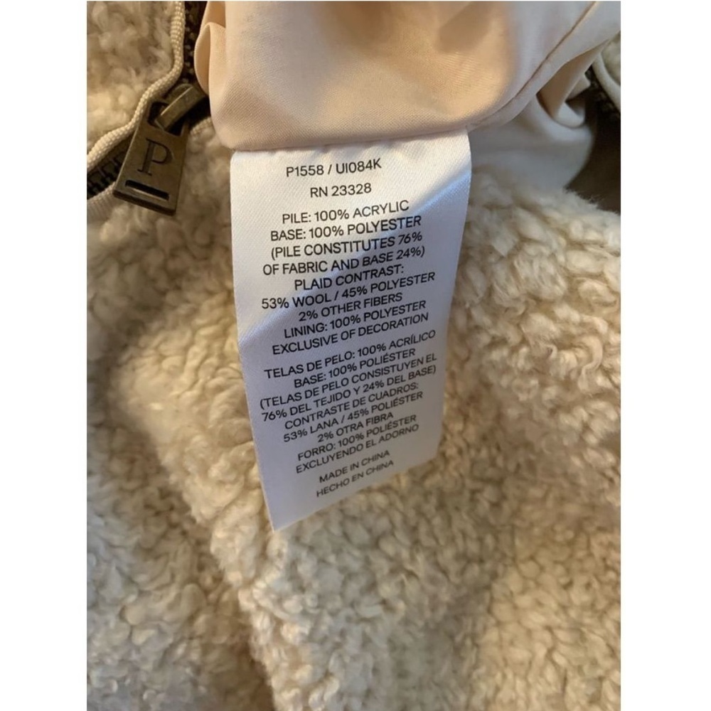 PENDLETON Flannel Lined Sherpa/Wool Jacket Size Large - Picture 8 of 8